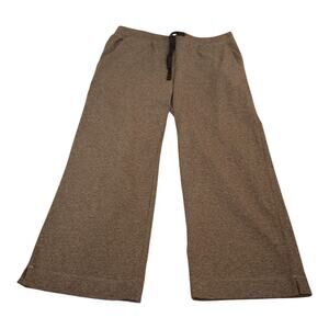 Hiskywin Women Athleisure Wear Capris Pants Heathered Gray Pullon Pockets Size L